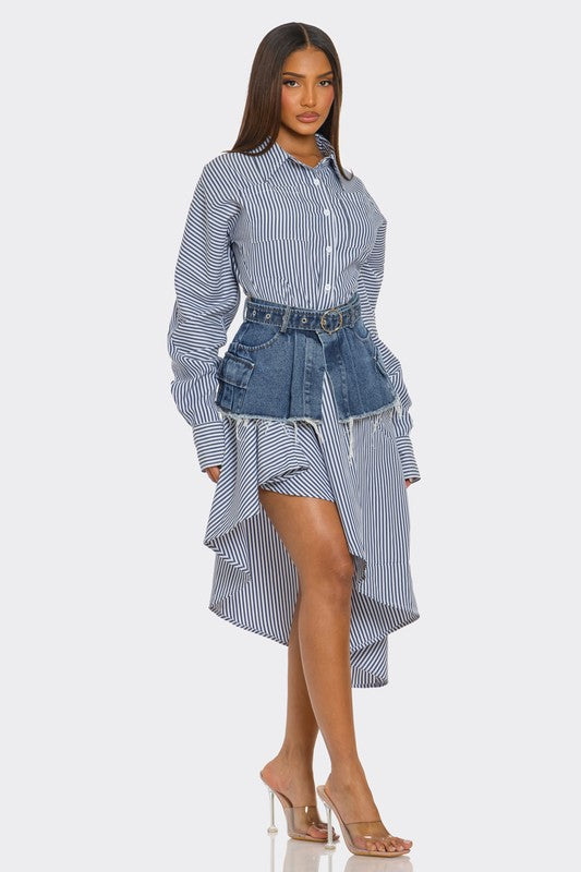 Kayla Asymmetric Shirt Dress