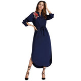 Embroidered Applique Tunic/Dress (Blue)