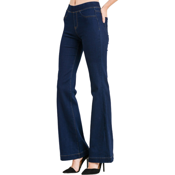 Ebony Wide Leg Jeans (Dark Blue) - Ariya's Apparel and Accessories