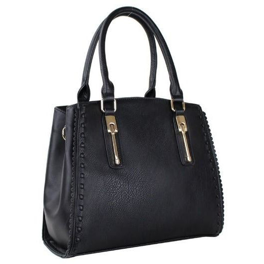Elegant Fashion Satchel (Black) - Ariya's Apparel and Accessories