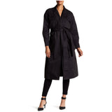 4 Pocket Columbo Style Ladies Trench Coat (Black)