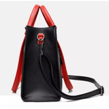 Two Tone Vegan Letter'd Satchel - Ariya's Apparel and Accessories