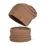 Outdoor Knitted Hat and Scarf Two-Piece