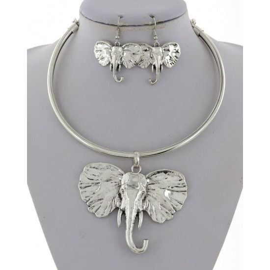 Elephant Necklace Set w/ Bracelet
