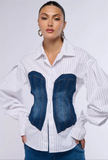 Harper Denim Panel Top