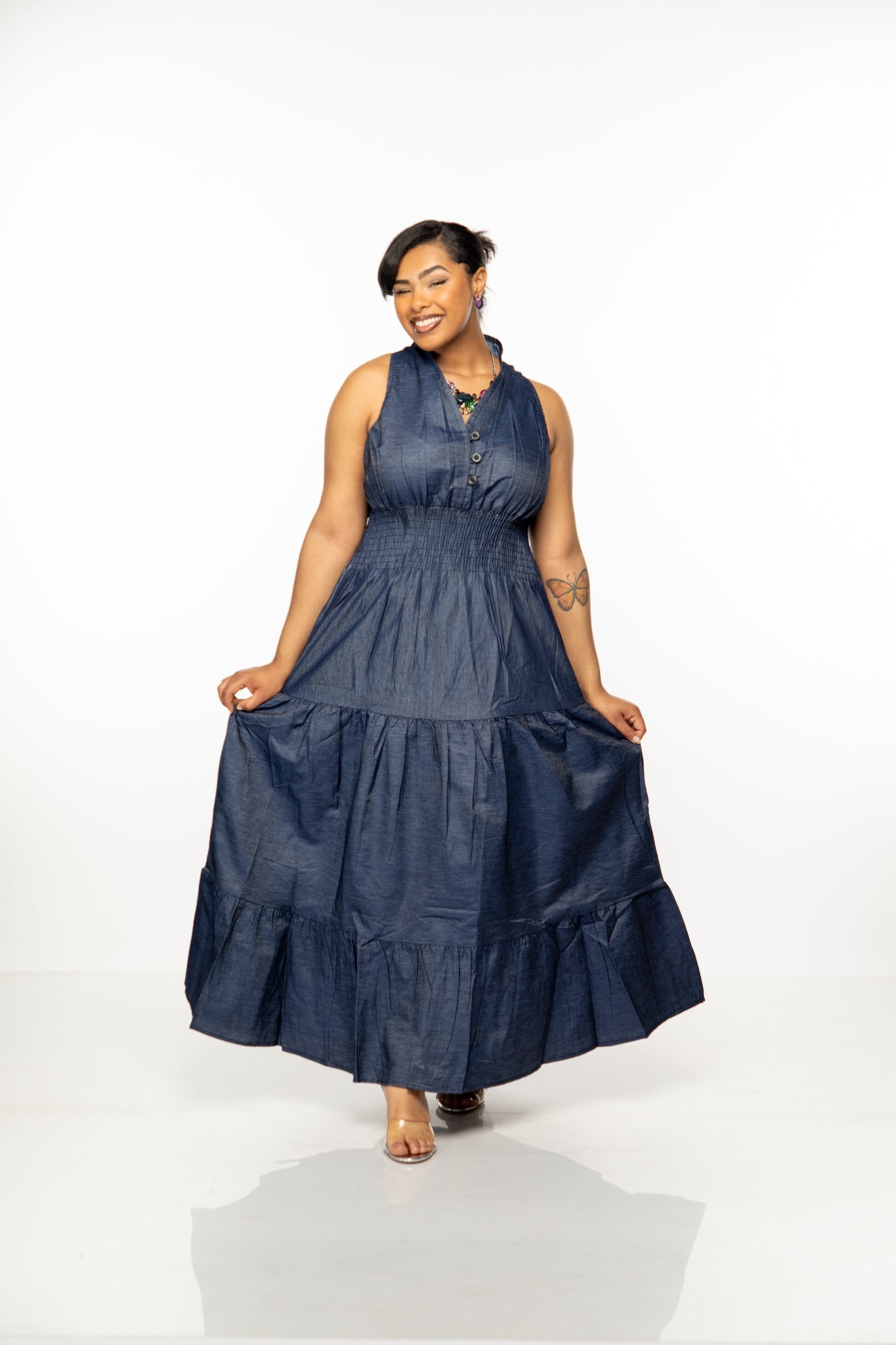 D'Naya Denim Maxi Dress (Long) D'Naya Denim Maxi Dress (Long)