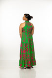 Tahari Pink/Green Maxi Dress