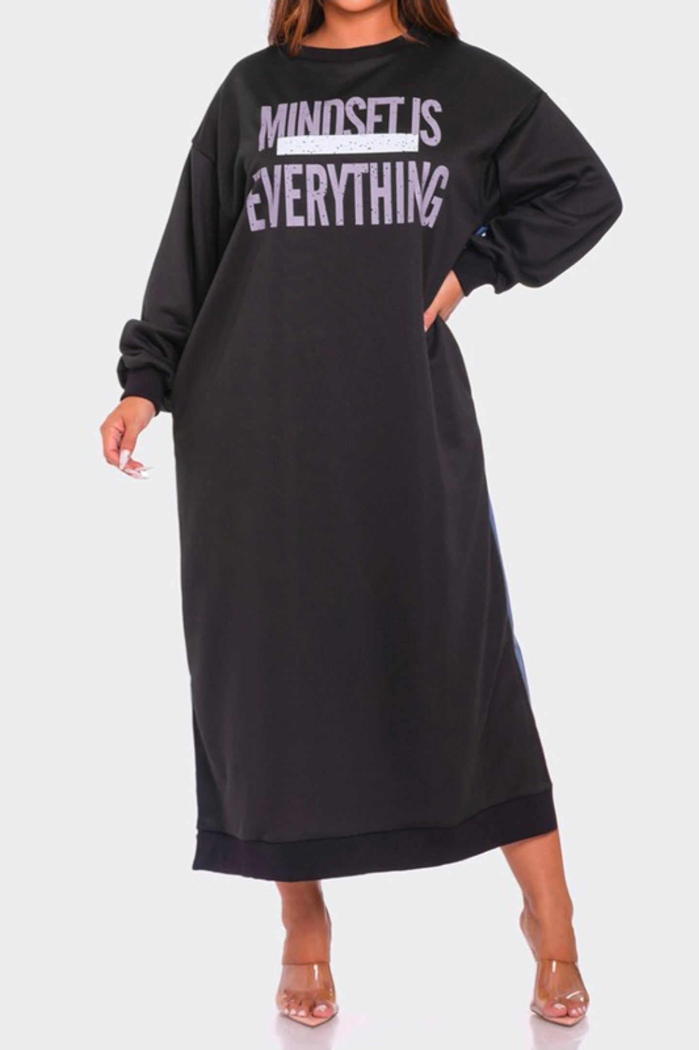 sweatshirt shirt dress Mindset Is Everything Denim Shirt Dress Cream / O/S