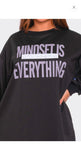 Mindset Is Everything Denim Shirt Dress