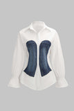 Harper Denim Panel Top