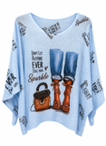 Sparkle Graphic Knit Sweater