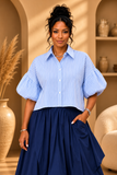 Chanley Bubble Sleeve  Crop Top
