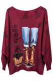Sparkle Graphic Knit Sweater