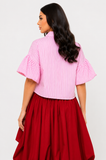 Chanley Bubble Sleeve  Crop Top