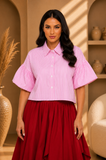 Chanley Bubble Sleeve  Crop Top