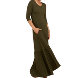 Natalie Maxi Dress (Olive) - Ariya's Apparel and Accessories