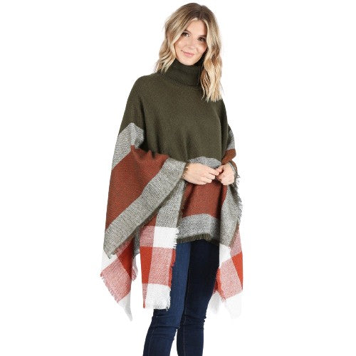Ashley Turtleneck Pullover Poncho - Ariya's Apparel and Accessories
