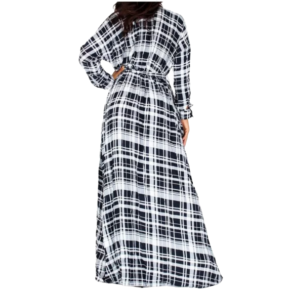 Black White Plaid Maxi Dress Ariya s Apparel