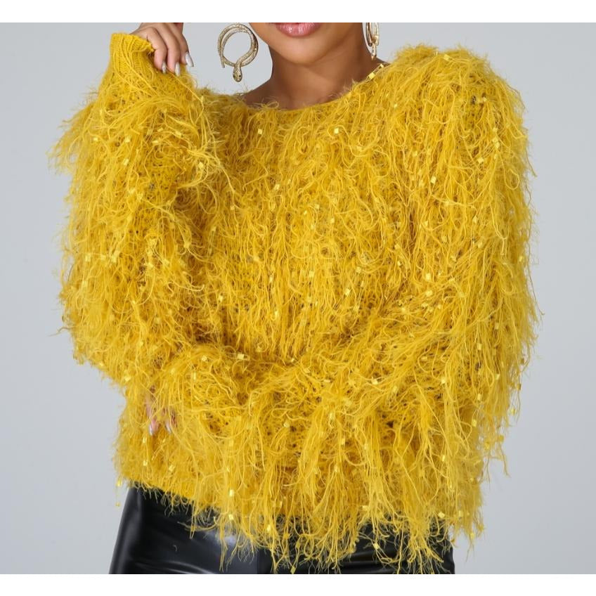 Shaggy Statement Sweater - Ariya's Apparel and Accessories