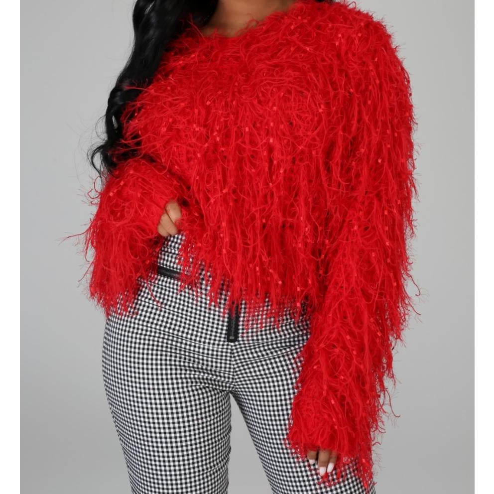 Shaggy Statement Sweater - Ariya's Apparel and Accessories