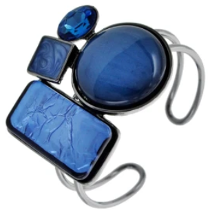 Bejeweled Bracelet (Blue/Hematite Tone)