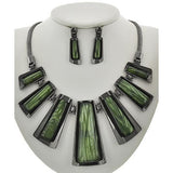 Grace Necklace Set (Green/Hematite) - Ariya's Apparel and Accessories