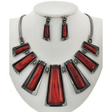 Grace Necklace Set (Red/Hematite) - Ariya's Apparel and Accessories