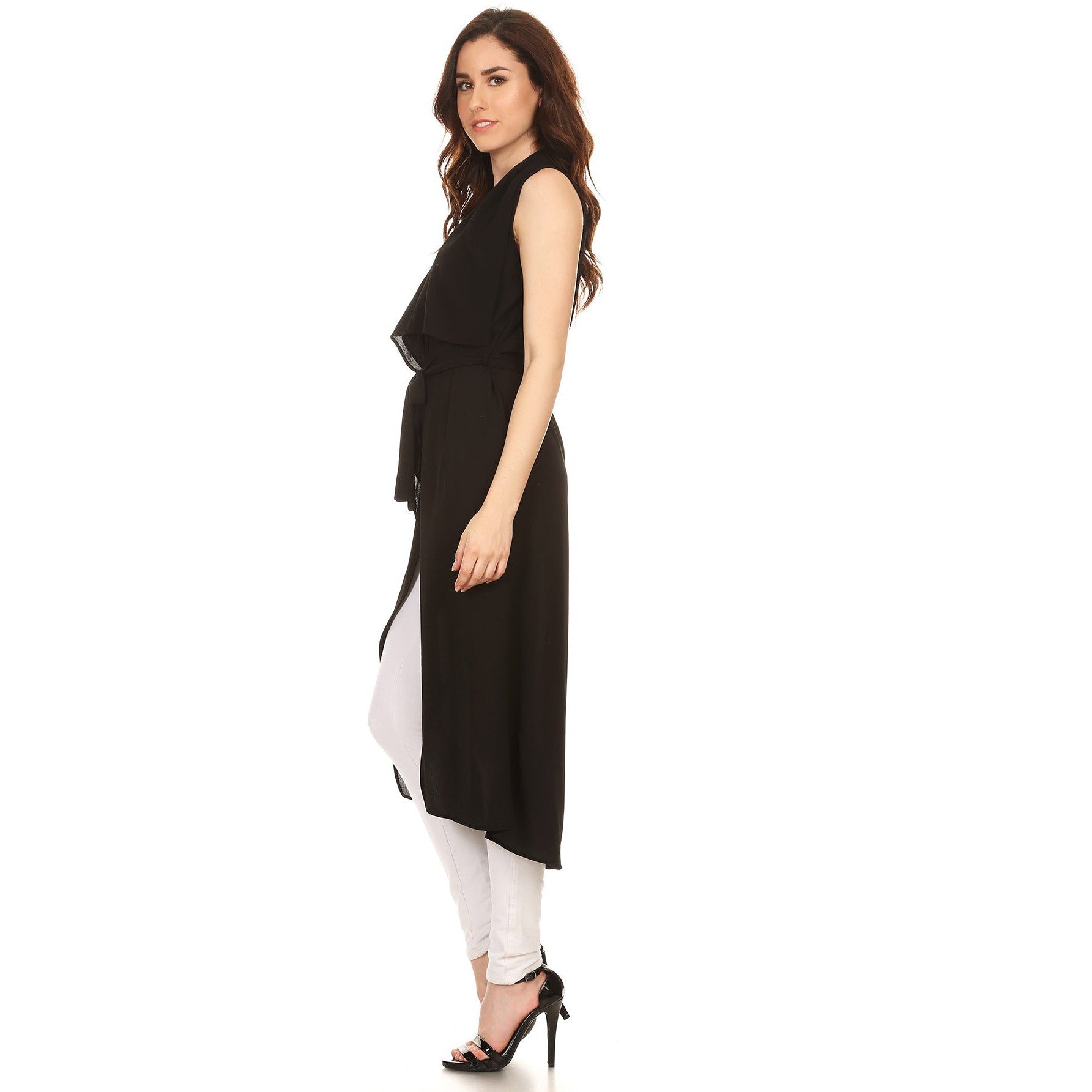 Long Duster Vest (Black) - Ariya's Apparel and Accessories
