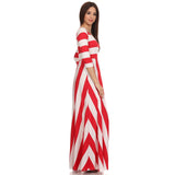Red & White Stripe Maxi Dress - Ariya's Apparel and Accessories