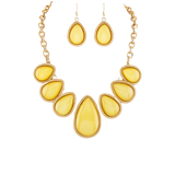 Yellow Teardrop Necklace & Earring Set - Ariya's Apparel