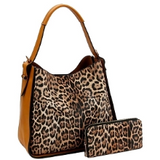 Leopard Print Handbag & Wallet Set - Ariya's Apparel and Accessories