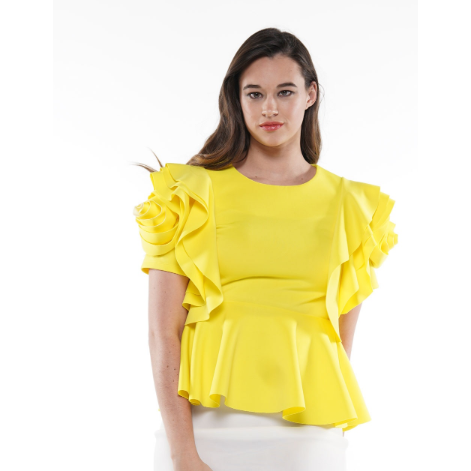Still A Rose ( Yellow) Top - Ariya's Apparel and Accessories