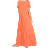 Farrah Maxi Dress (Tangarine) - Ariya's Apparel and Accessories
